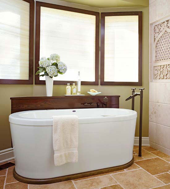 طراحی حمام با رنگ قهوه ای