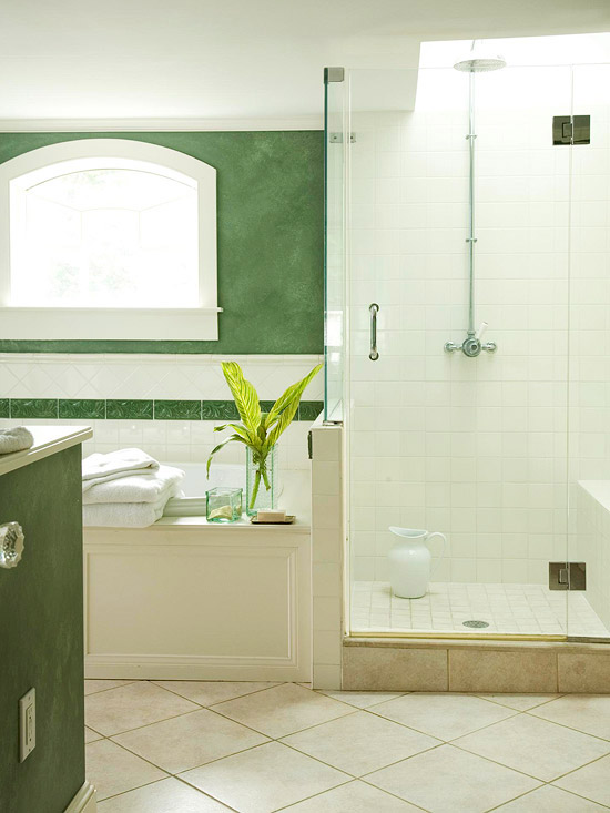 حمام هایی با دکوراسیون سبز